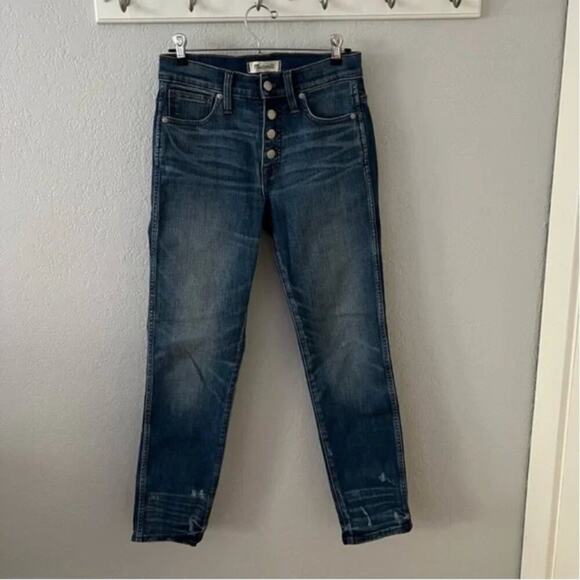 Madewell Slim Straight Jeans: Distressed Button-Front Edition - Picture 2 of 9